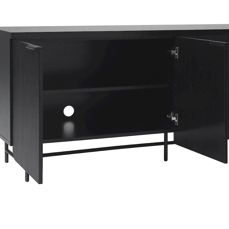 Bahut / Enfilade minimaliste cannelé à quatre portes