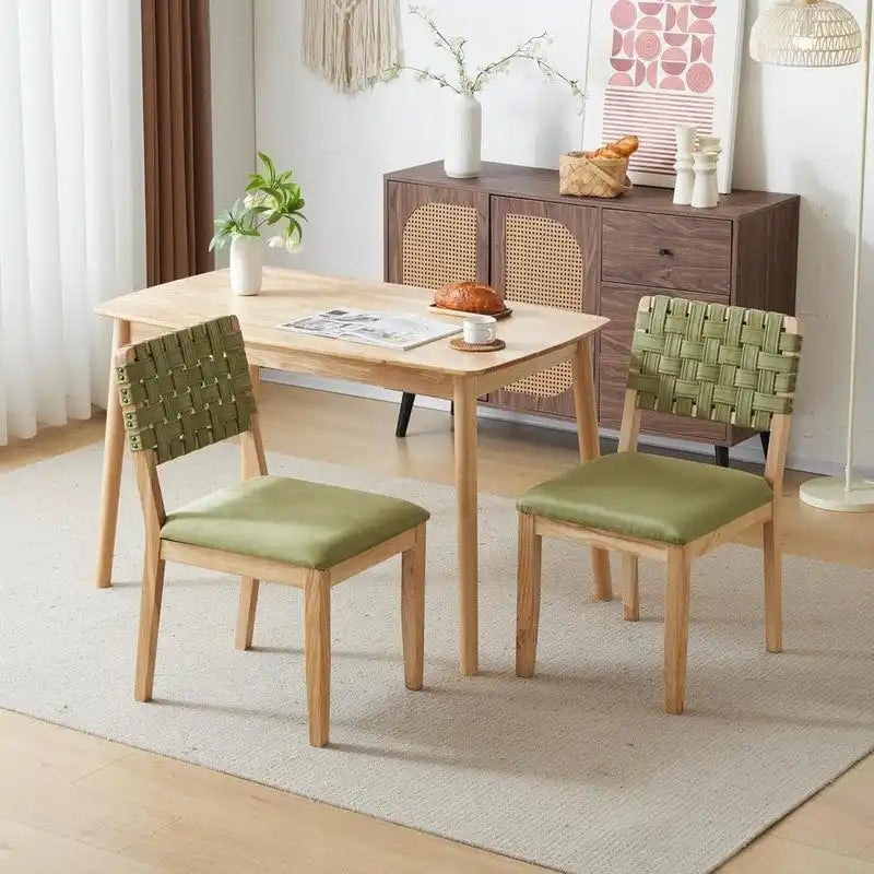 Chaises de salle à manger en bois de style Mid-Century Modern - Lot de 2