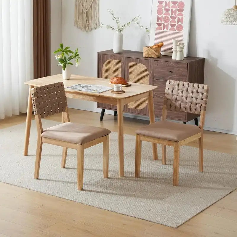 Chaises de salle à manger en bois de style Mid-Century Modern - Lot de 2