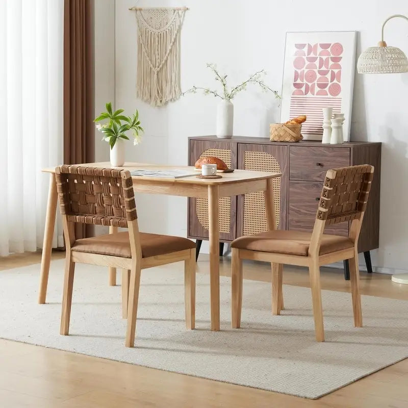 Chaises de salle à manger en bois de style Mid-Century Modern - Lot de 2
