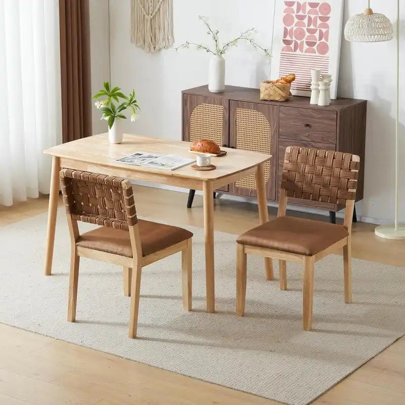 Chaises de salle à manger en bois de style Mid-Century Modern - Lot de 2