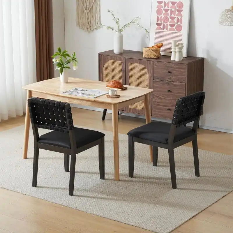 Chaises de salle à manger en bois de style Mid-Century Modern - Lot de 2