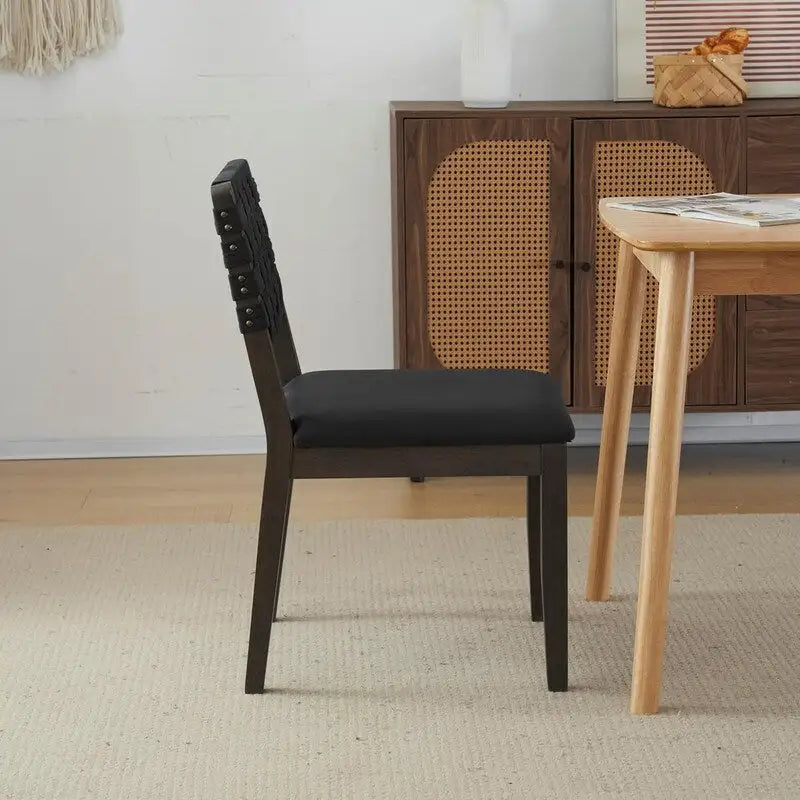 Chaises de salle à manger en bois de style Mid-Century Modern - Lot de 2