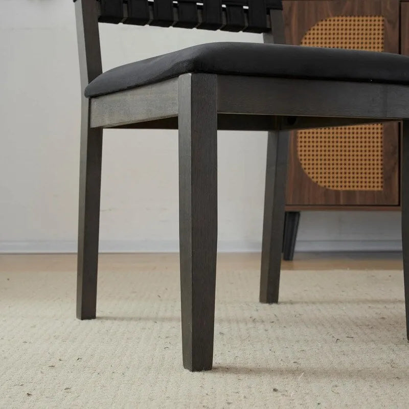 Chaises de salle à manger en bois de style Mid-Century Modern - Lot de 2
