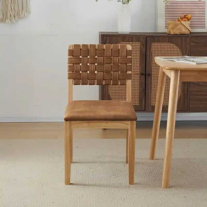 Chaises de salle à manger en bois de style Mid-Century Modern - Lot de 2