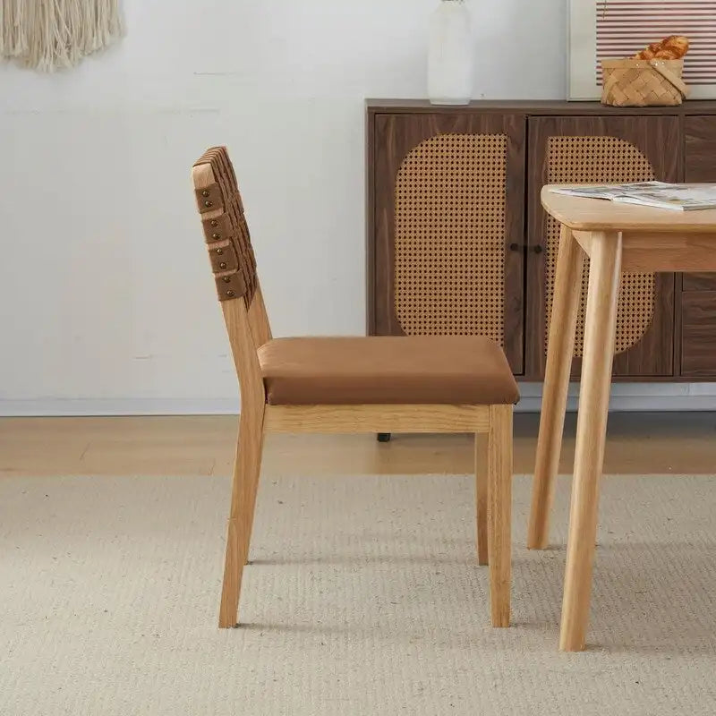 Chaises de salle à manger en bois de style Mid-Century Modern - Lot de 2