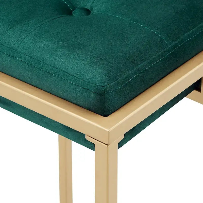 Tabourets de bar capitonnés en velours finition or, lot de 2