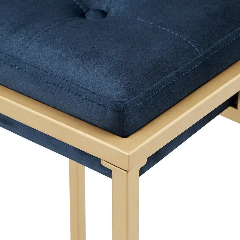 Tabourets de bar capitonnés en velours finition or, lot de 2