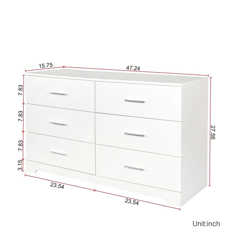 Modern Wood Dresser for Bedroom with Wide Drawers