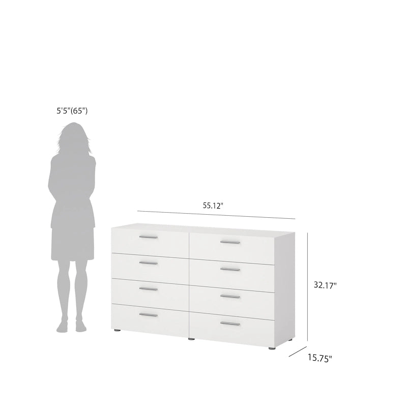 Commode double à 8 tiroirs, peu encombrante