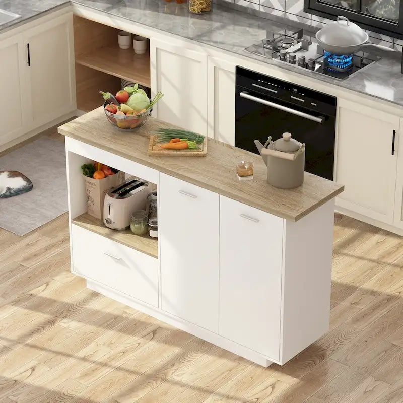 Buffet de cuisine, îlot de rangement, table extensible, table de bar