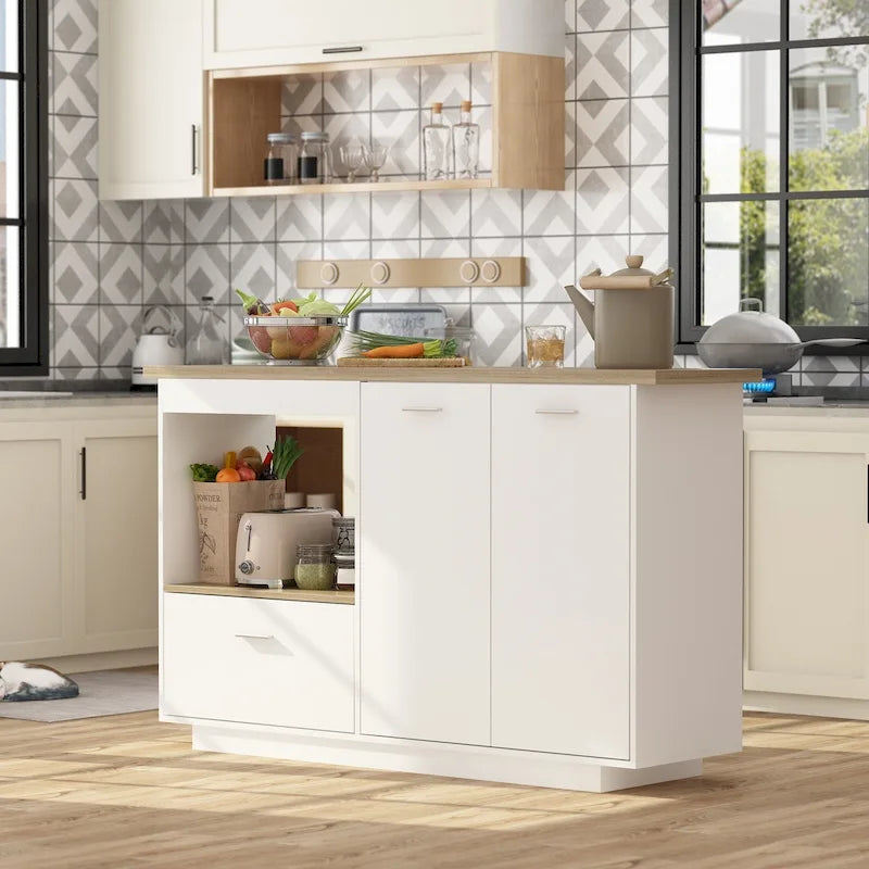Buffet de cuisine, îlot de rangement, table extensible, table de bar