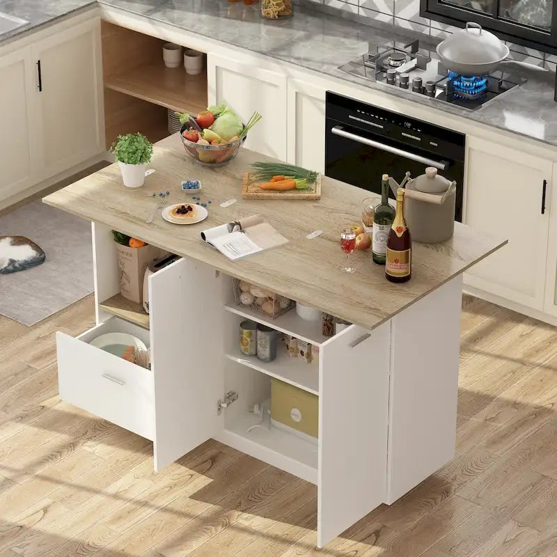 Buffet de cuisine, îlot de rangement, table extensible, table de bar