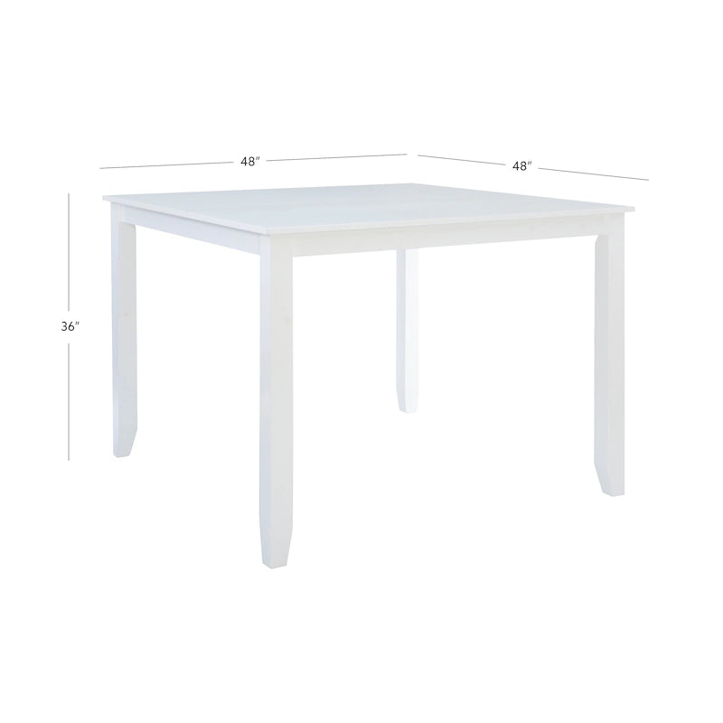 Table de salle à manger carrée de hauteur comptoir blanche