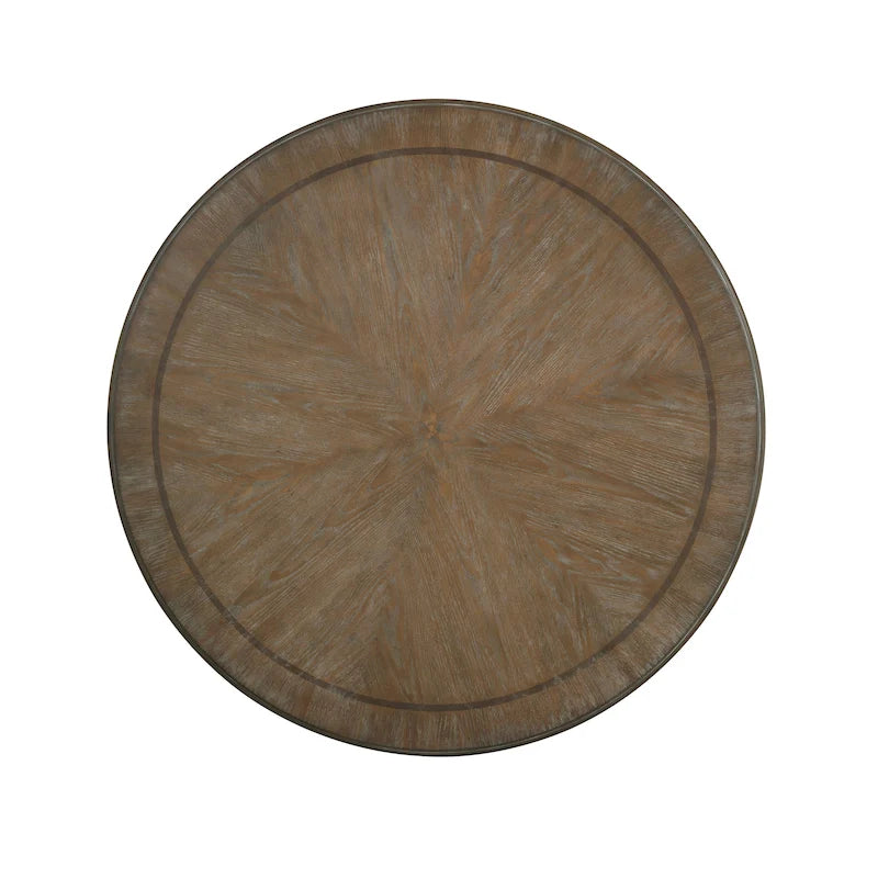 Table à manger ronde en bois 60 pouces blanc antique style ferme