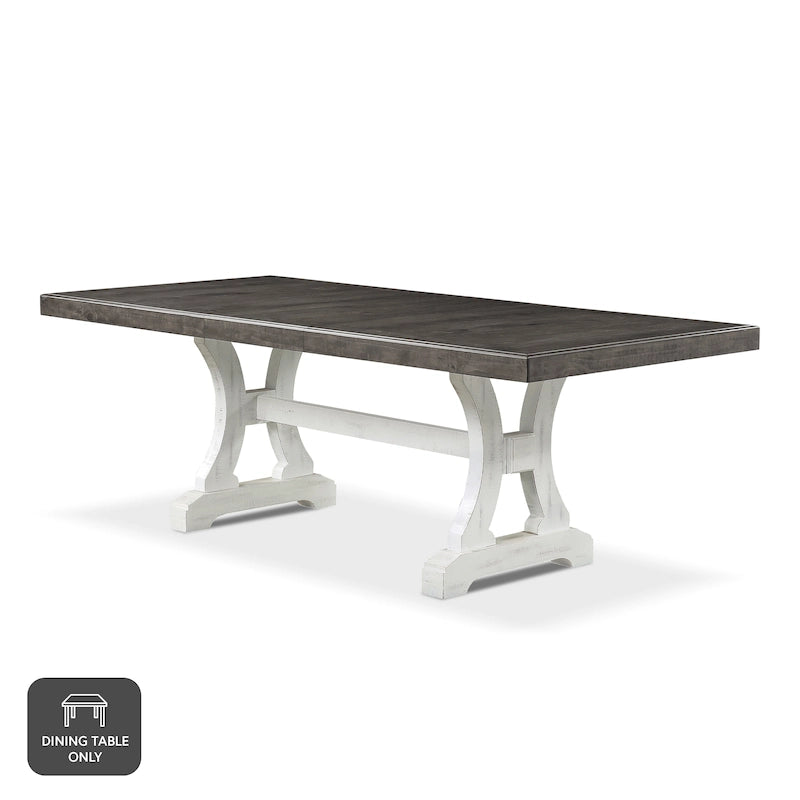 Table à manger extensible en bois blanc de 86 pouces