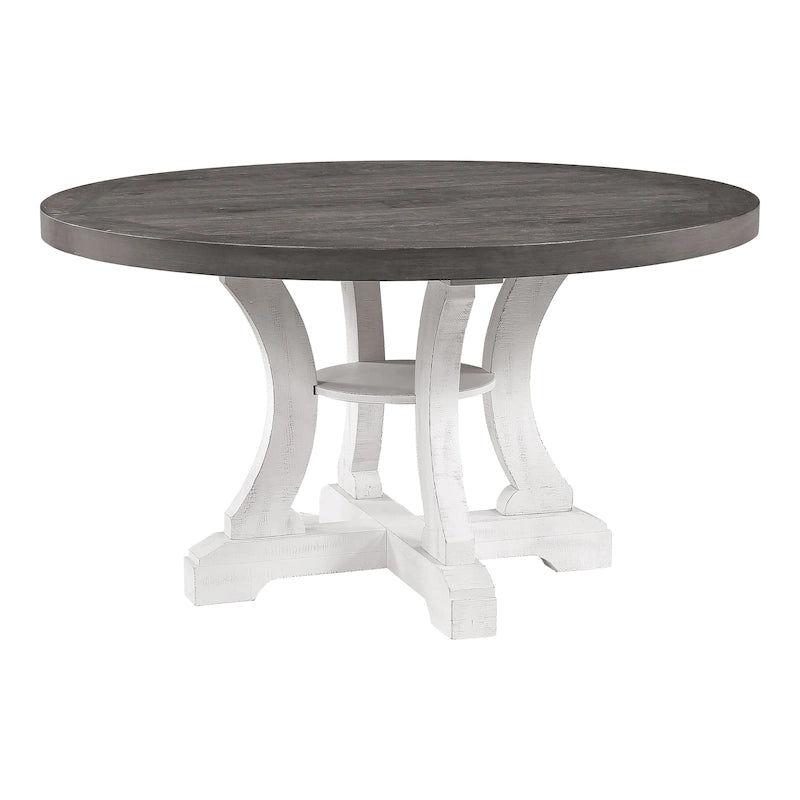Table à manger ronde en bois de 54 pouces style ferme
