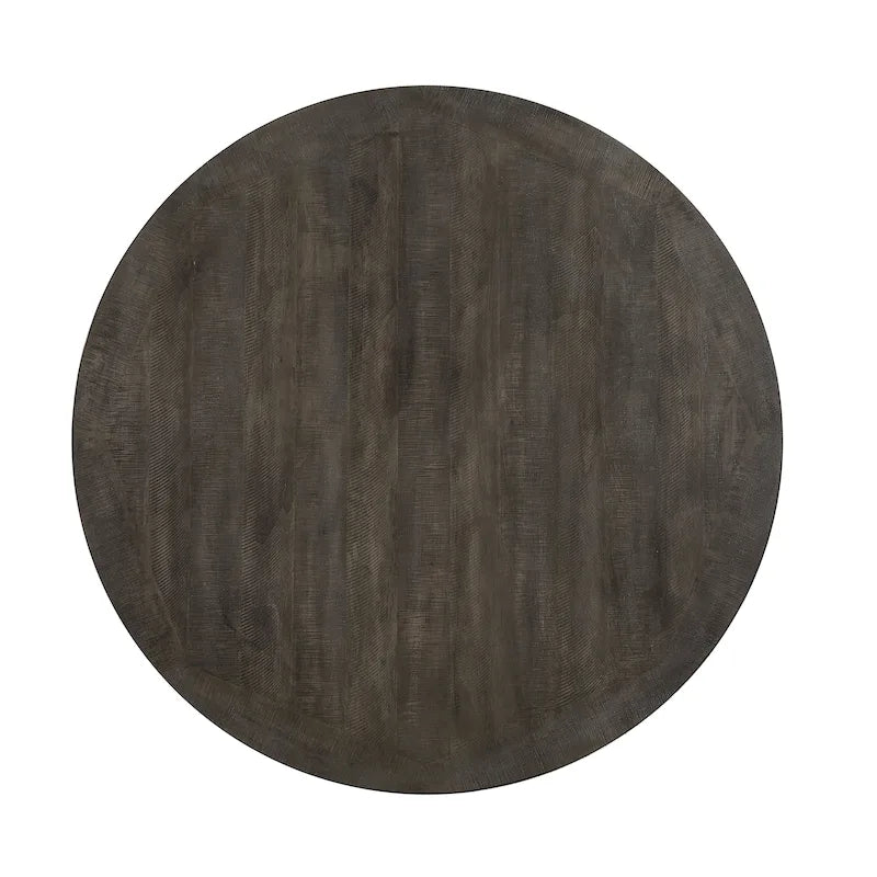 Table à manger ronde en bois de 54 pouces style ferme