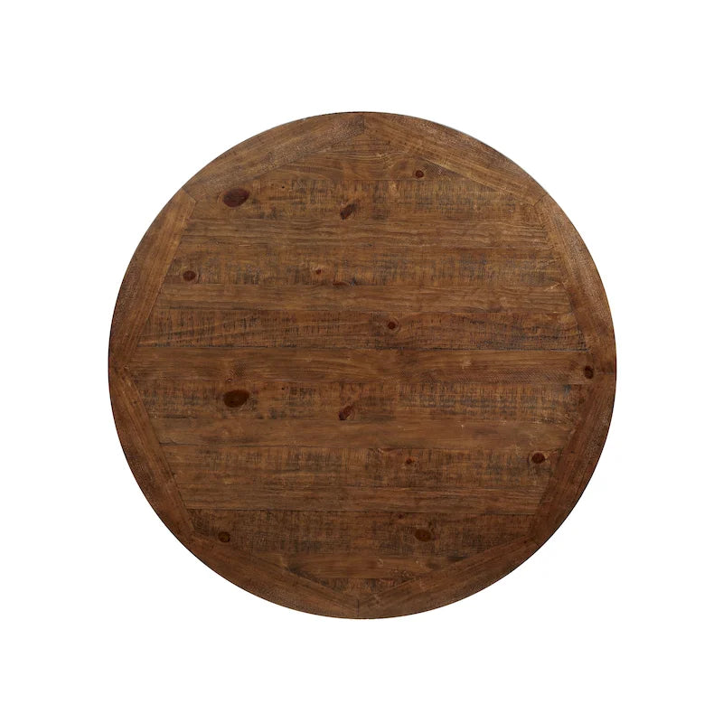 Table à manger ronde en bois de 54 pouces style ferme