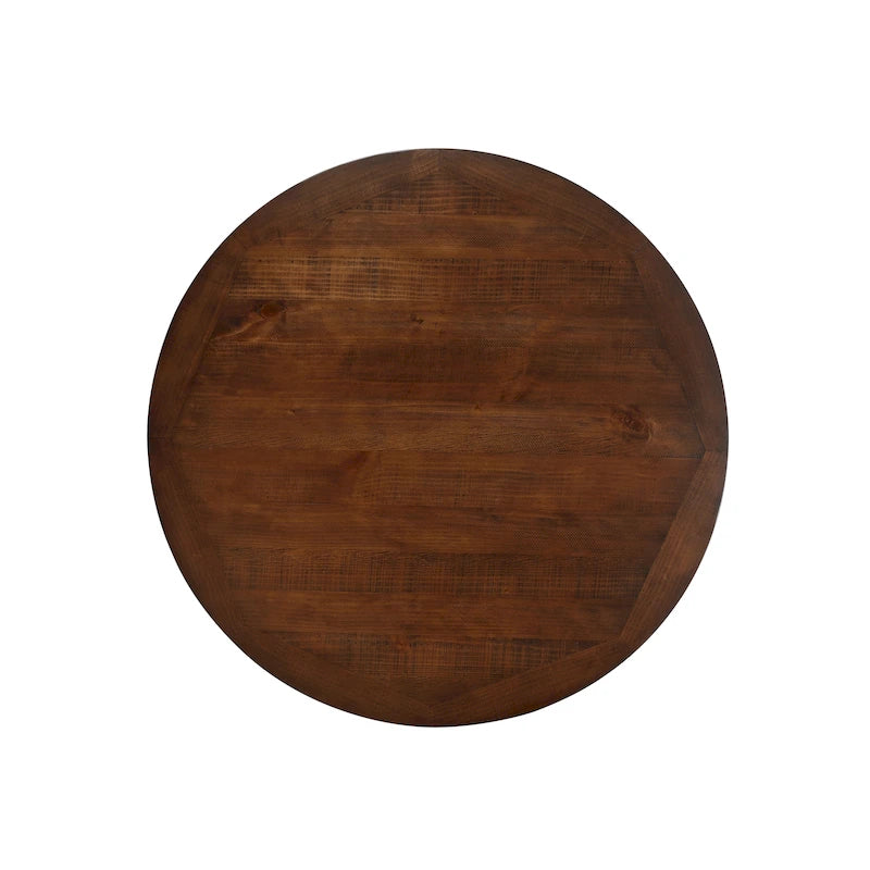 Table à manger ronde en bois de 54 pouces style ferme