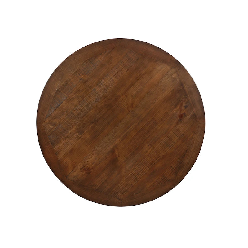 Table à manger ronde en bois de 54 pouces style ferme