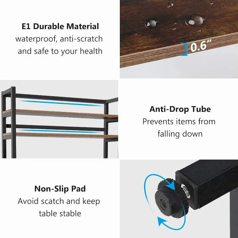 Étagère de cuisine à 5 niveaux, étagère de rangement utilitaire pour four à micro-ondes, desserte à micro-ondes industrielle avec huche