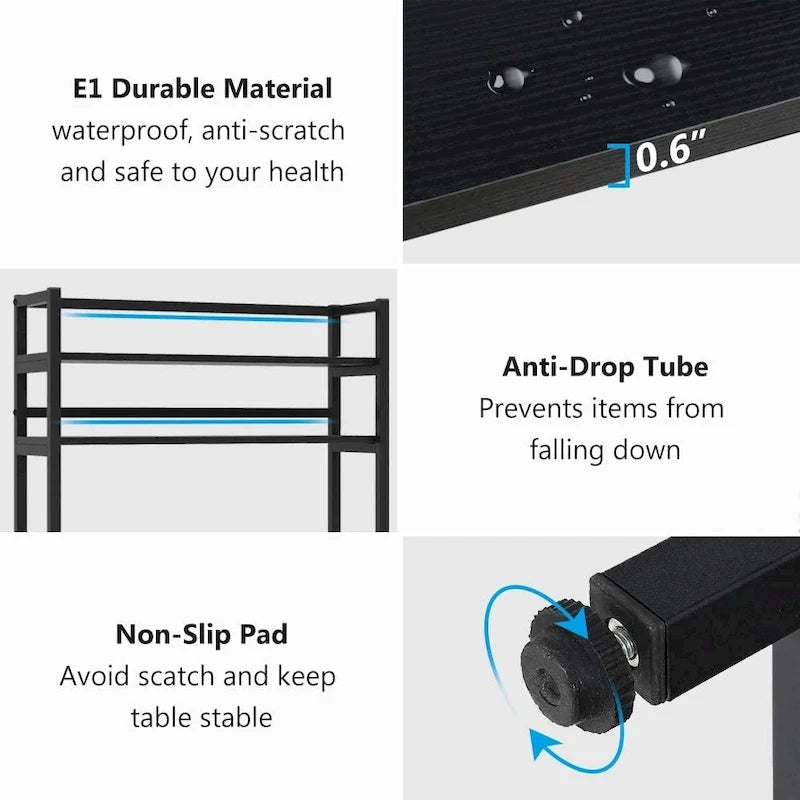 Étagère de cuisine à 5 niveaux, étagère de rangement utilitaire pour four à micro-ondes, desserte à micro-ondes industrielle avec huche