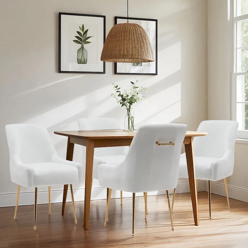Lot de 2 chaises de salle à manger capitonnées en velours