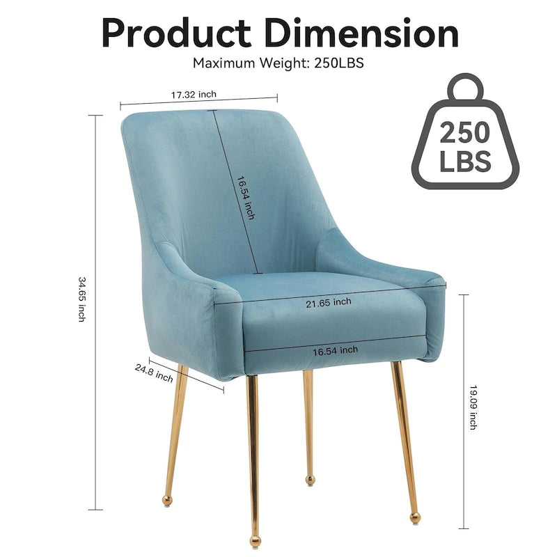 Lot de 2 chaises de salle à manger capitonnées en velours