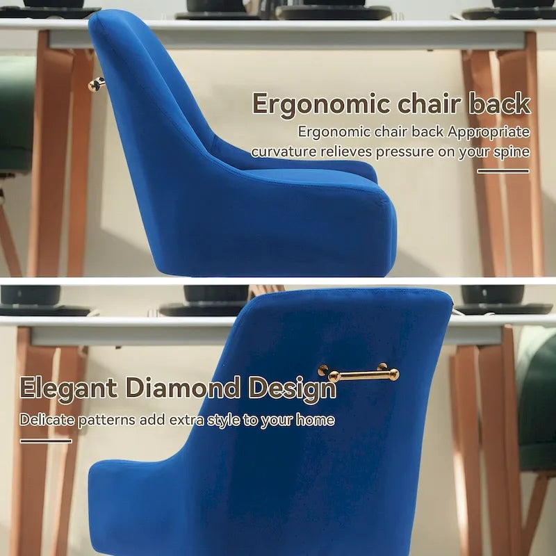 Lot de 2 chaises de salle à manger capitonnées en velours