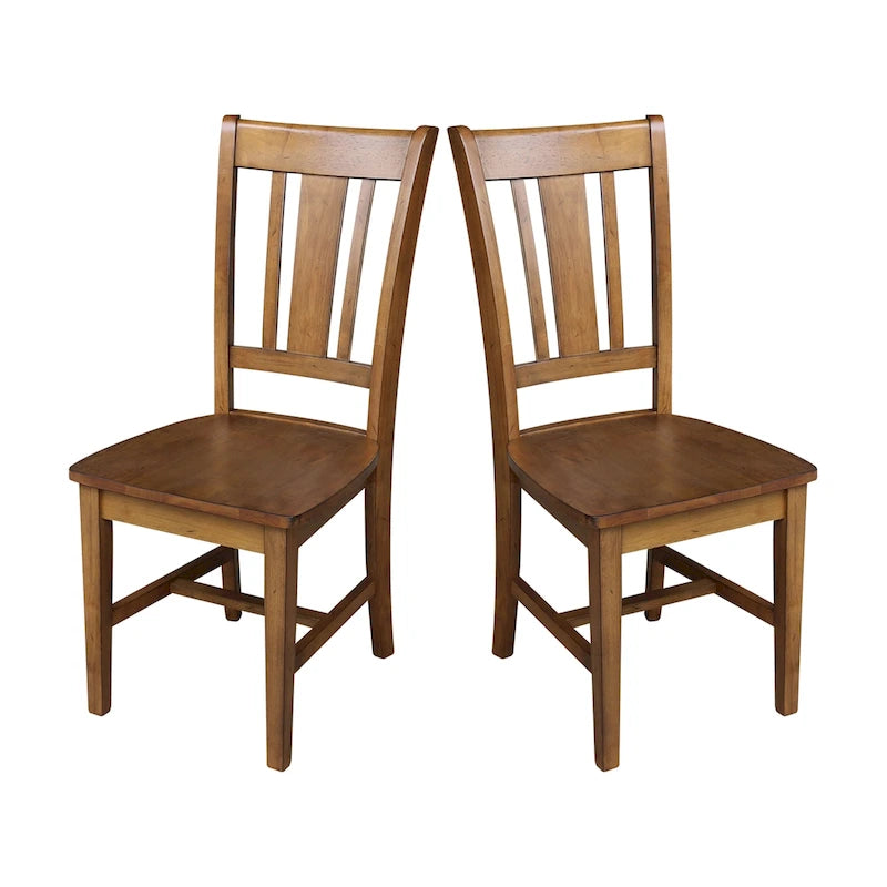Chaises en bois massif San Remo à dossier ajouré, lot de 2