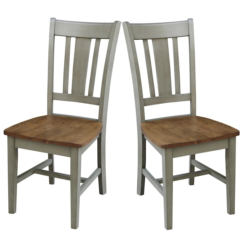 Chaises en bois massif San Remo à dossier ajouré, lot de 2