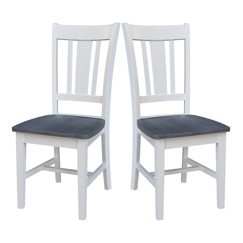 Chaises en bois massif San Remo à dossier ajouré, lot de 2