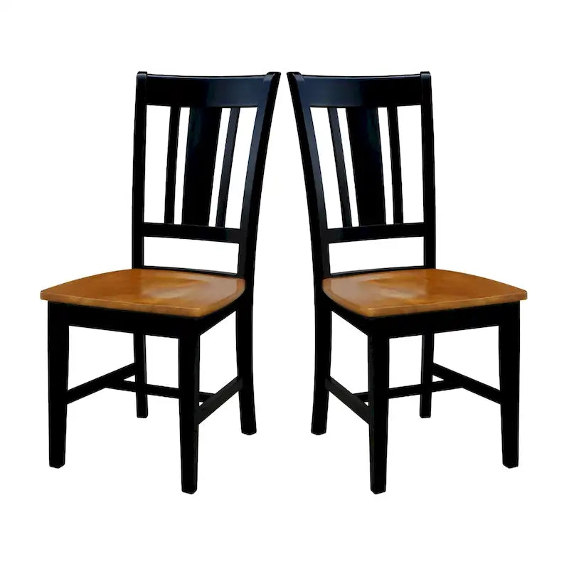 Chaises en bois massif San Remo à dossier ajouré, lot de 2