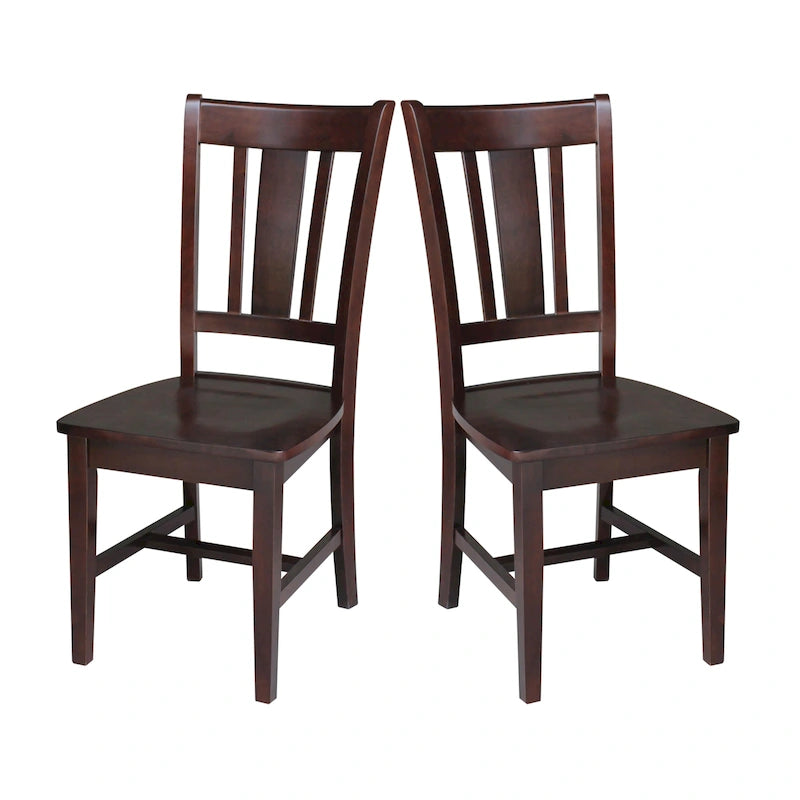 Chaises en bois massif San Remo à dossier ajouré, lot de 2