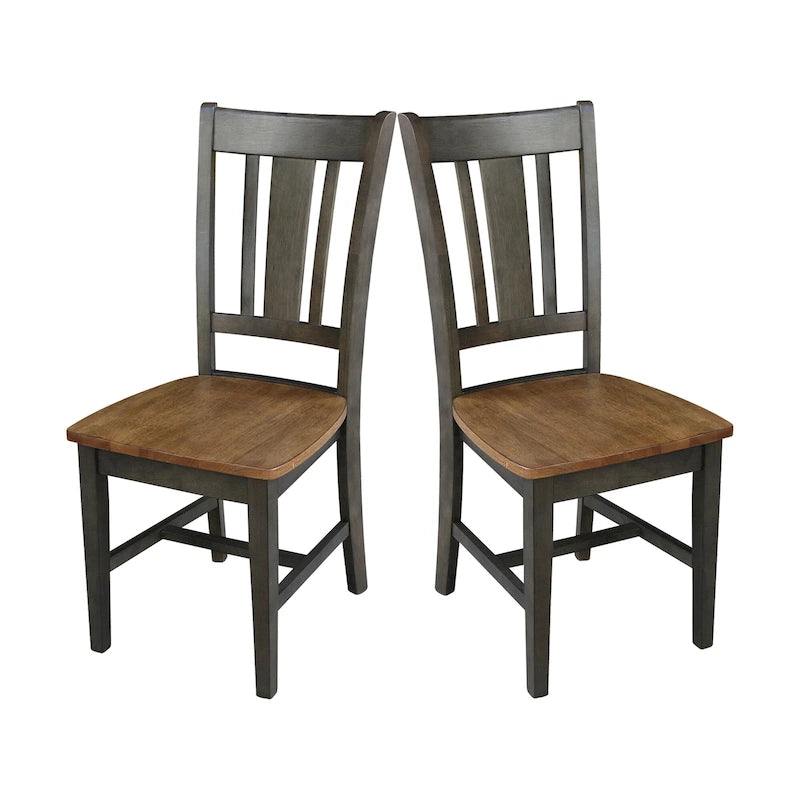 Chaises en bois massif San Remo à dossier ajouré, lot de 2