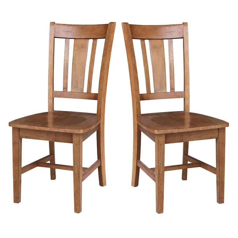 Chaises en bois massif San Remo à dossier ajouré, lot de 2