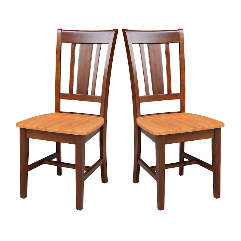 Chaises en bois massif San Remo à dossier ajouré, lot de 2