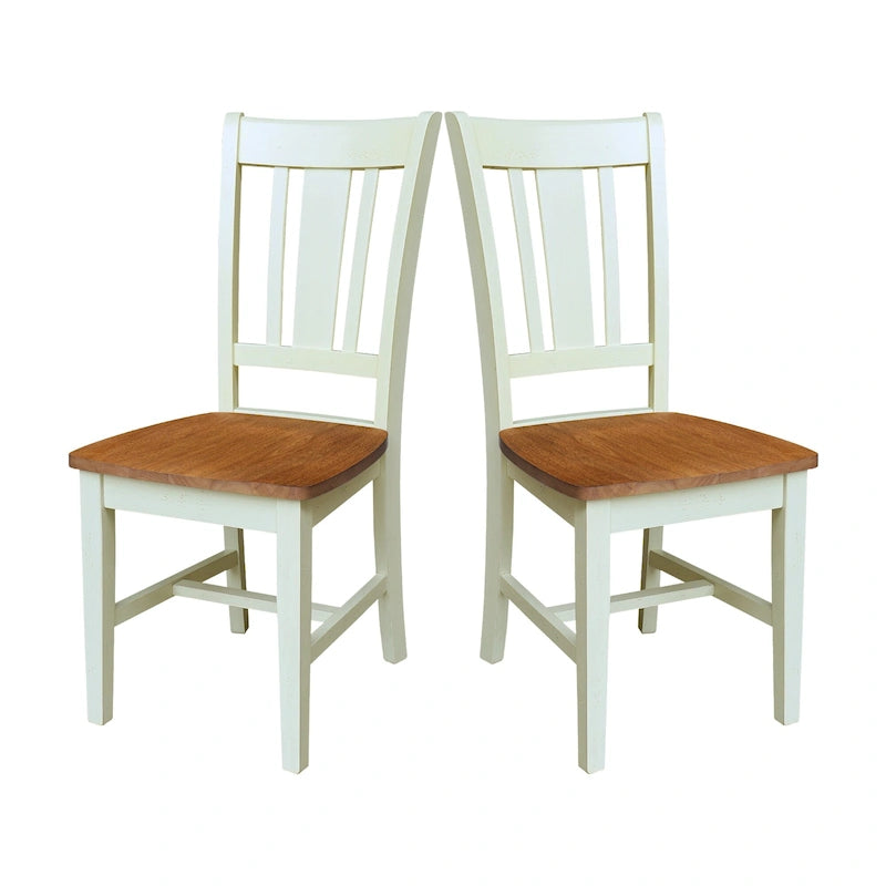 Chaises en bois massif San Remo à dossier ajouré, lot de 2