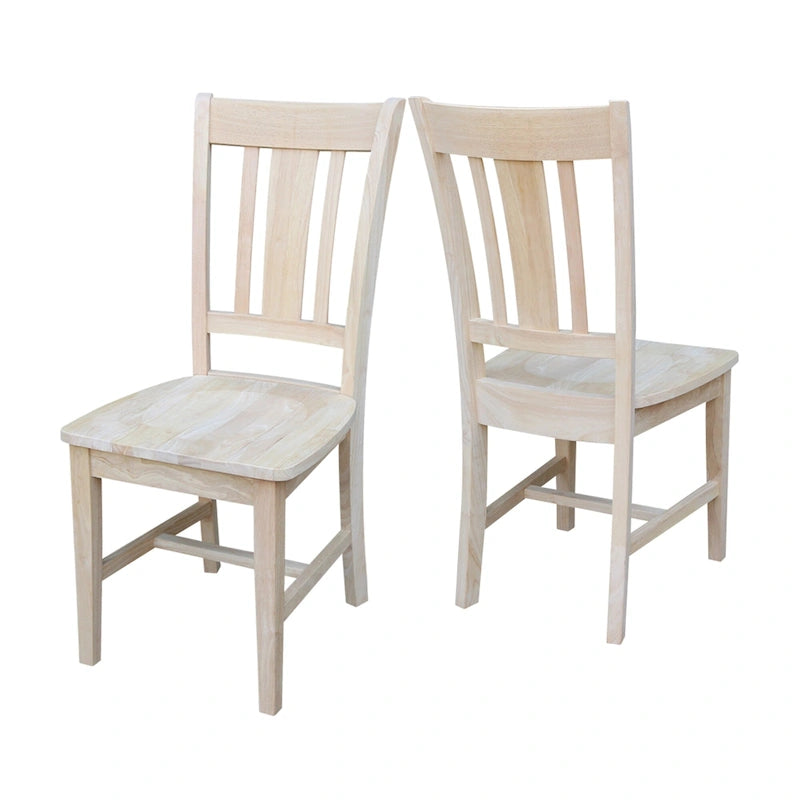 Chaises en bois massif San Remo à dossier ajouré, lot de 2