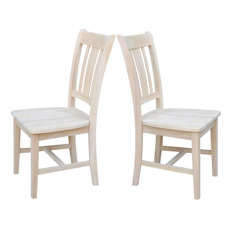 Chaises en bois massif San Remo à dossier ajouré, lot de 2