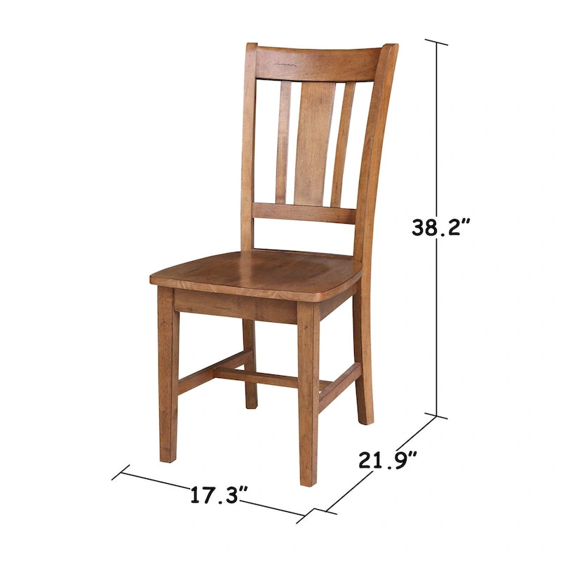 Chaises en bois massif San Remo à dossier ajouré, lot de 2
