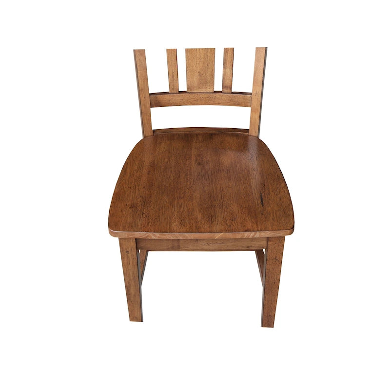 Chaises en bois massif San Remo à dossier ajouré, lot de 2