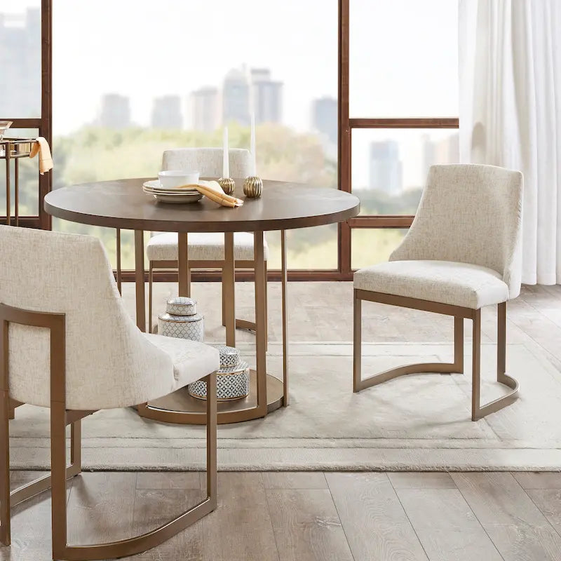 Ensemble de 2 chaises de salle à manger modernes rembourrées avec pieds en bois