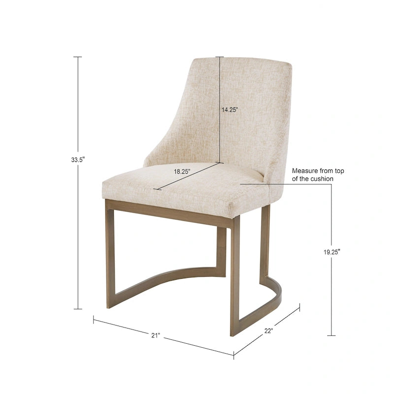 Ensemble de 2 chaises de salle à manger modernes rembourrées avec pieds en bois