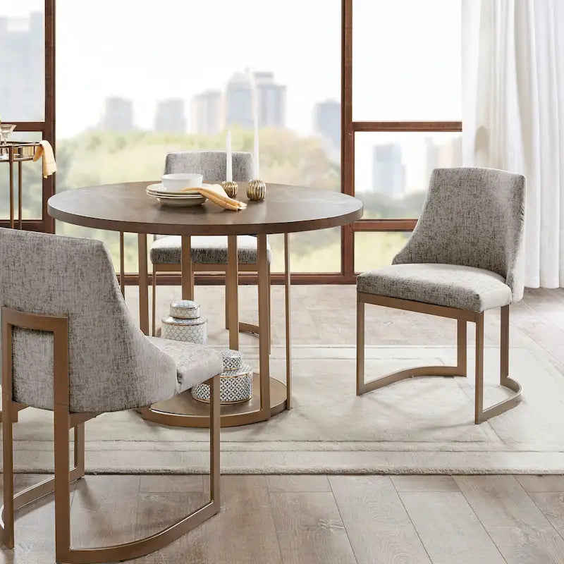 Ensemble de 2 chaises de salle à manger modernes rembourrées avec pieds en bois