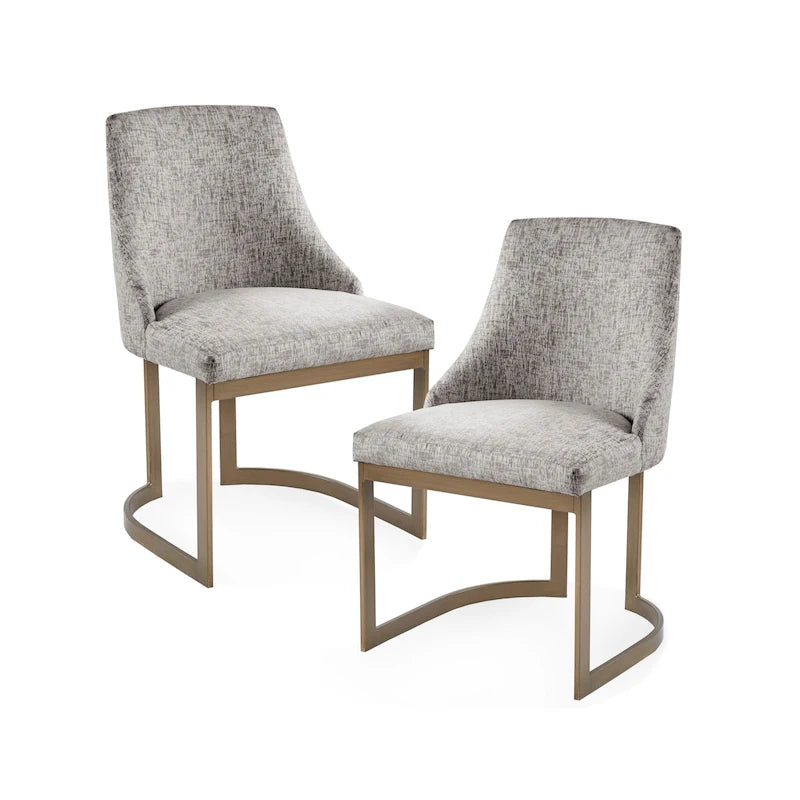 Ensemble de 2 chaises de salle à manger modernes rembourrées avec pieds en bois