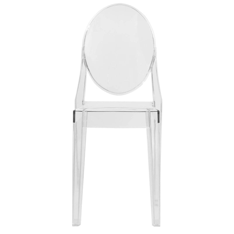 Chaise de salle à manger en acrylique moderne transparente empilable sans assemblage