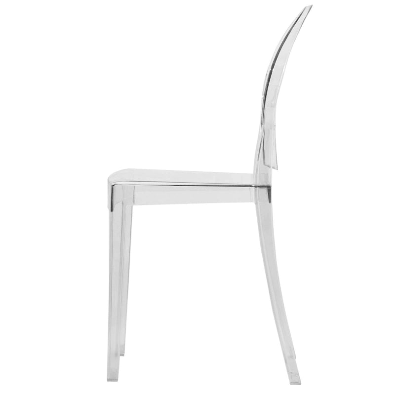 Chaise de salle à manger en acrylique moderne transparente empilable sans assemblage