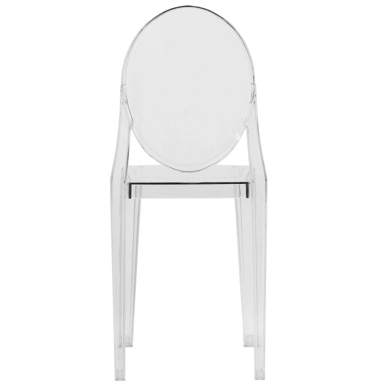 Chaise de salle à manger en acrylique moderne transparente empilable sans assemblage